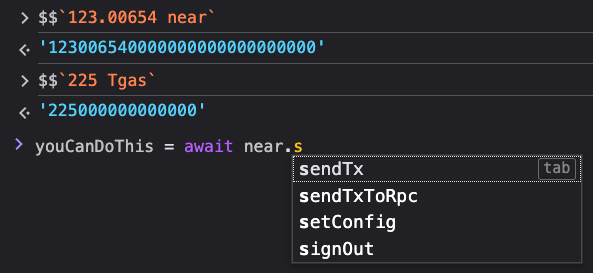 dev console usage